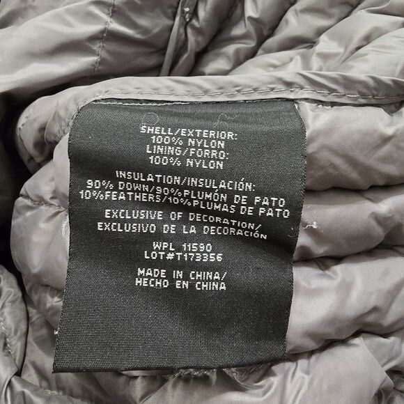 32 Degrees Hooded Jacket Women Lg Down Quilted Zip Puffer Packable Gray Gorpcore - Picture 10 of 11